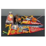 Pennants, Beaver Toy, & Pocket Doll