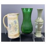 Pair of Vases & Ceramic Pitcher