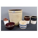 Various Stoneware Crocks, Bowl, & Jug
