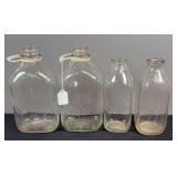 (4) Glass Milk Jugs