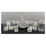 Eagle Whiskey Glasses, Crystal Candy Jar, & Misc. Crystal Glassware