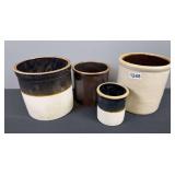 (4) 1 Gallon & Smaller Crocks