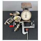 Landers, Frary, & Clark Kitchen Scale, Grinder, & Apple Peeler