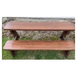 Treated Wood Outdoor Folding Bench / Table
