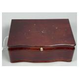 Jewelry Box with Jade Green Necklaces, Gold Colored Necklaces, & Costume Jewelry