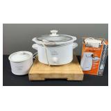 Crock Pots, Cutting Board, & Can Opener