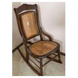 Cane Bottom Wood Rocking Chair