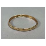 "HZ 14K" Gold Cuff Bracelet