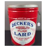 Decker’s Piquality Pure Lard Can
