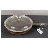 Unmarked No.5 Cast Iron Skillet with Glass Lid