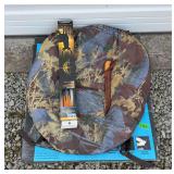 Hunting Blind, (5) NIB Horton Crossbow Bolts, & Wood Handled Filet Knive