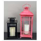 (2) Decorative Glass Lanterns
