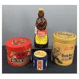 Mrs. Butterworth Syrup Bottle, Uncle Ben’s Rice Tin, & Butter Cookie Tin