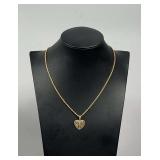 14K Gold Rope Chain & 14k Gold Heart Pendant