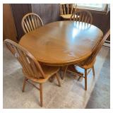 Oak Kitchen Dining Table & (4) Chairs