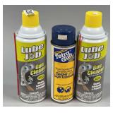 (2) Cans of Lube Job Gun Cleaner & (1) Tetra Gun Spray