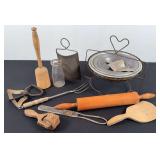 Vintage Pie Rack, Pie Pans and Misc Items