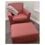 Flex Steel Rocking Swivel Chair & Rolling Ottoman