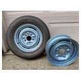 1967 Chevy II 14” 5x4.75” Bolt Pattern Rims & Tire