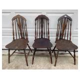 (3) Matching Vintage Wood Chairs