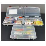 (3) Tackle Organizers with Lures & Tackle