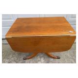 Side Folding Table With Brass Claw Feet