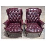 Pair of Leather Lobby Chairs