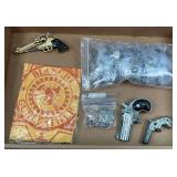 Roy Rogers Revolver Pocket Knife, Nichols Derringer Toy, & Glock Pins
