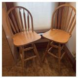 Pair of Wooden Barstools