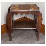 Wooden End Table with Magazine Racks