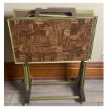 (4) TV Trays with Rolling Rack