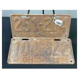 1925 Ohio License Plates