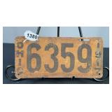 1917 Ohio License Plate