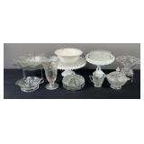 Large Lot of Glass Serving Trays, Candy Dishes, & Misc