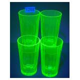 (4) Uranium Glass Drinking Glasses