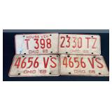 1968 Ohio License Plates