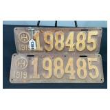 1919 Ohio License Plates