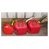 Pair of 5 Gallon Gas Cans & (1) 2 Gallon Gas Can