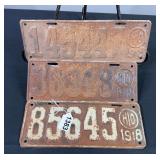 1918 Ohio License Plates
