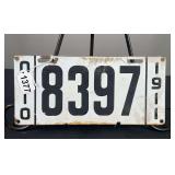 1911 Porcelain License Plate