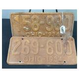 1934 Ohio License Plates