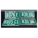 1973 Ohio License Plates