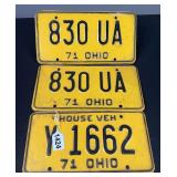 1971 Ohio License Plates