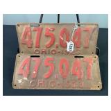 1923 Ohio License Plates
