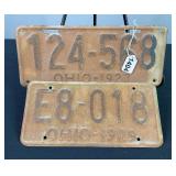 1927 & 1929 Ohio License Plates