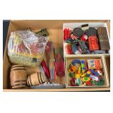 Pressed Metal Chicken, Toy Cars, & Misc Toys