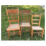 (3) Wooden Chairs