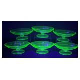 (6) Uranium Glass Serving Dishes