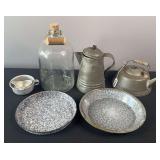Vintage Coffee Pot, Pie Pans, & Misc