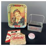 Coca-Cola Tray, Pepsi-Cola 6 Pack Carrier, & Assorted Items